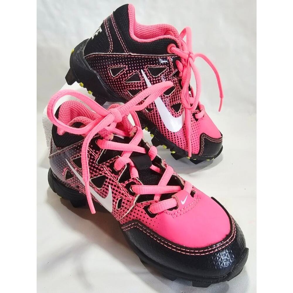Nike Hyperdiamond Keystone Girls Softball Cleats Pink/Black 10C #684681-600